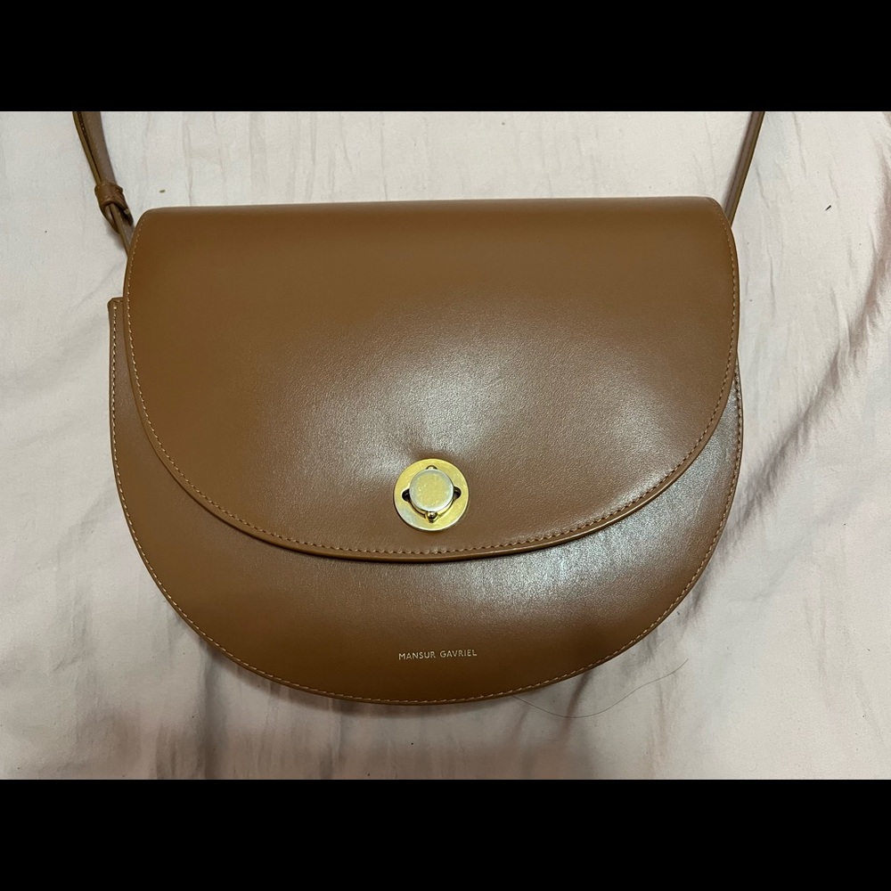 Mansur Gavriel Large Saddle Bag In Camel